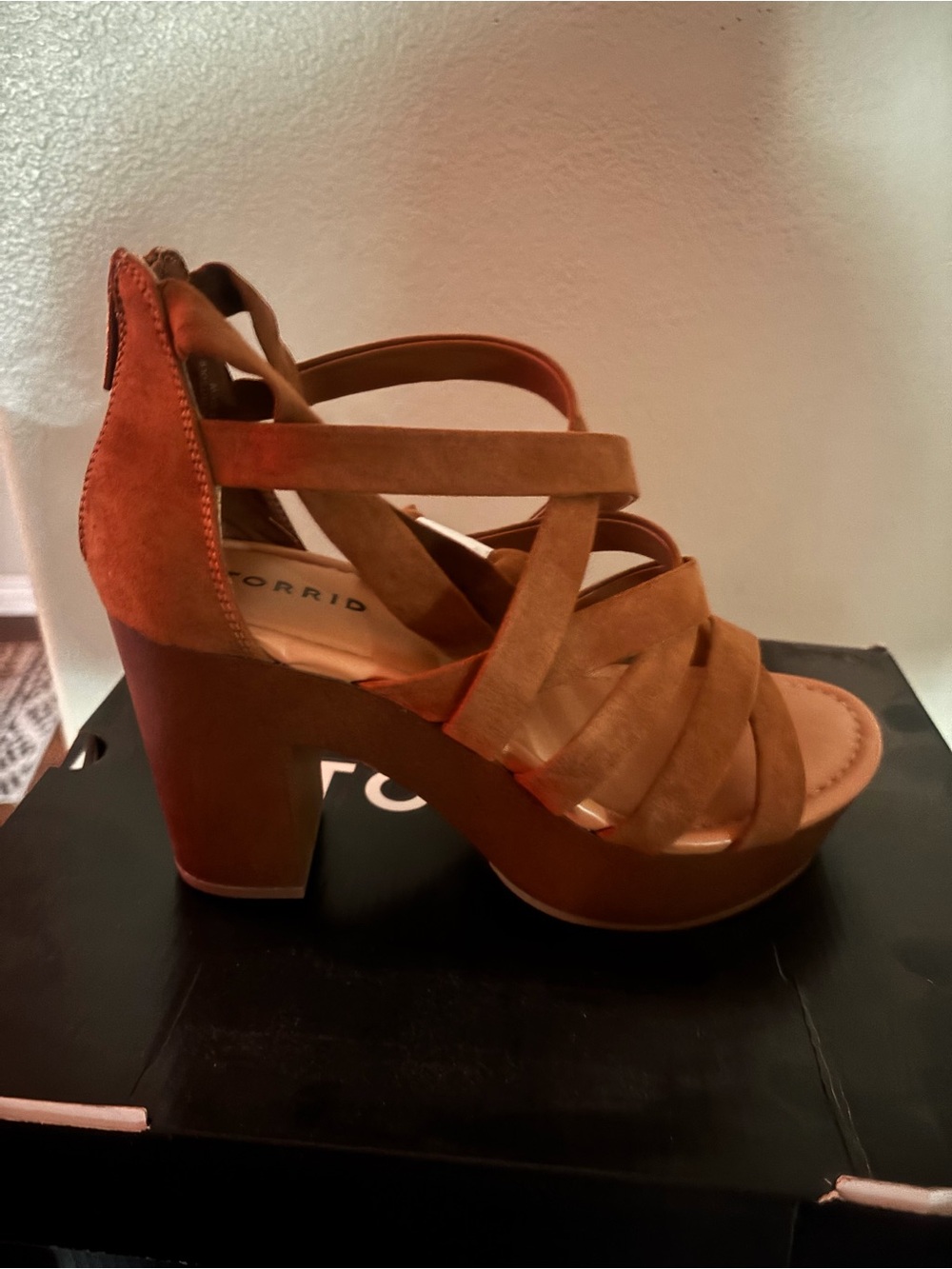 torrid Tan Strappy Platform Heel Sandal